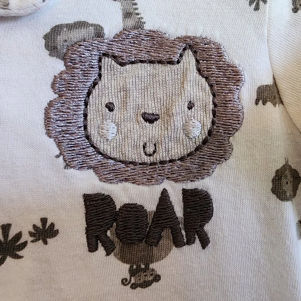Gerber Lion Footed Pajamas Size 0-3 Months